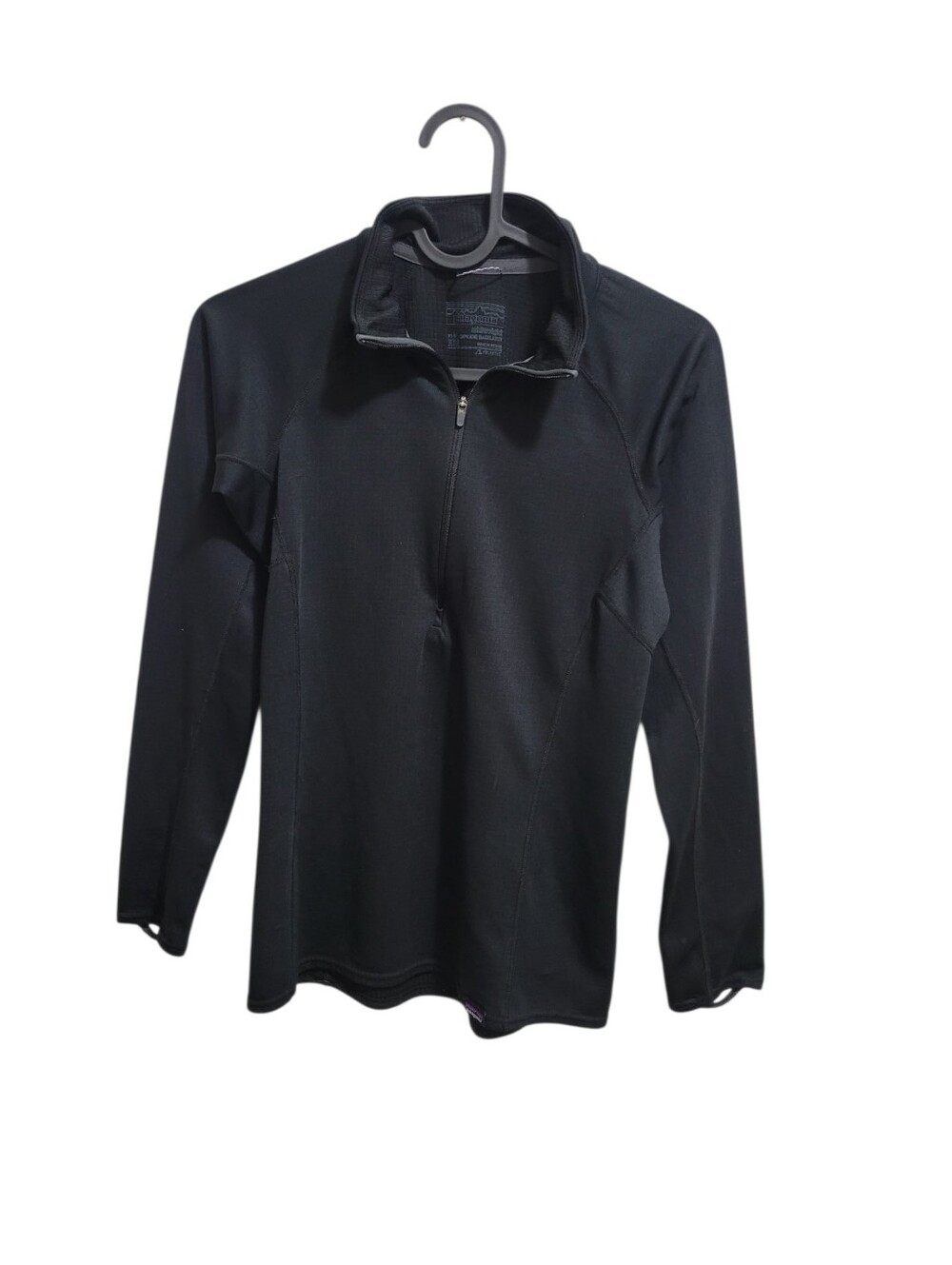 Women's Patagonia Black Capilene Performance Base Layer Quarter Zip Size XXS